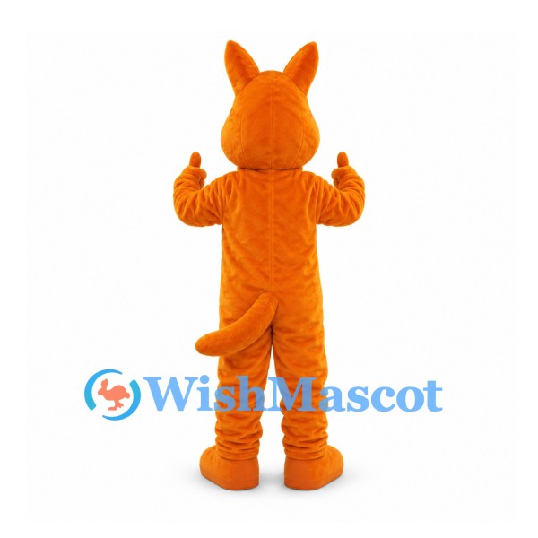Dog Mascot Costume in Orange with Heart Belly Detail