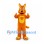 Dog Mascot Costume in Orange with Heart Belly Detail