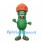 Cucumber Mascot Costume with Orange Star Cap and Headphones