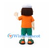Boy Mascot Costume with Orange Shirt and Green Shorts