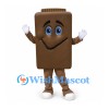 Coffee Jar Mascot Costume in Brown with Smiling Face