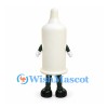Condom Mascot Costume in White with Smiling Face