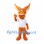 Kangaroo Mascot Costume in Orange with White Shirt