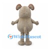 Dog Mascot Costume in Beige with Rounded Belly