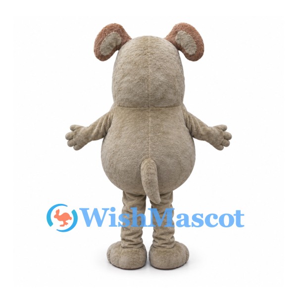 Dog Mascot Costume in Beige with Rounded Belly