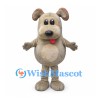 Dog Mascot Costume in Beige with Rounded Belly