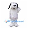 Baby Dog Mascot Costume in White with Black Ears