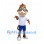 Monkey Mascot Costume with Glasses and Blue Shorts