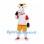 Goat Mascot Costume in White with Red and White Shirt
