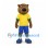 Bear Mascot Costume with Yellow Jersey and Blue Shorts