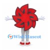 Pinwheel Mascot Costume in Red with Gray Trim