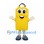 Shopping Bag Mascot Costume in Yellow with Black Handles
