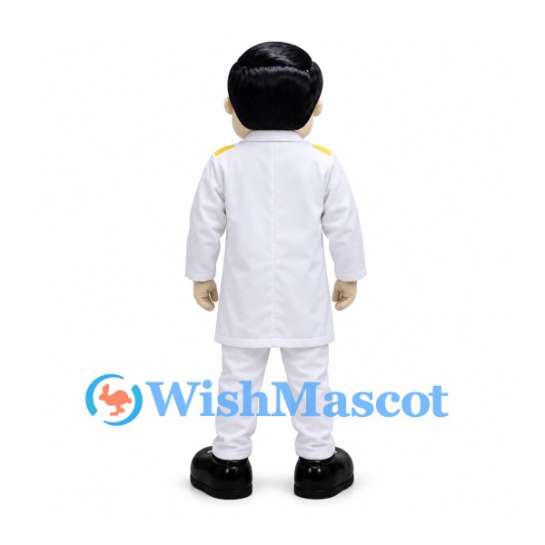 Doctor Mascot Costume with White Coat and Blue Tie