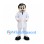 Doctor Mascot Costume with White Coat and Blue Tie