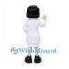 Doctor Mascot Costume with White Coat and Blue Glasses