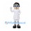 Doctor Mascot Costume with White Coat and Blue Glasses