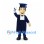Graduate Mascot Costume with Navy Gown and Mortarboard
