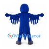 Parrot Mascot Costume in Blue with Yellow Eye Rings