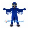 Parrot Mascot Costume in Blue with Yellow Eye Rings