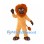 Lion Mascot Costume with Orange Mane and Tan Body