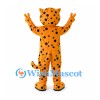 Leopard Mascot Costume in Orange with Black Spots