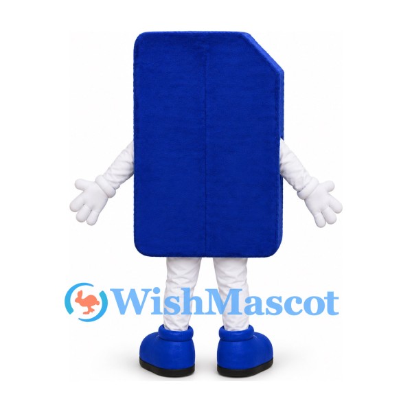 SIM Card Mascot Costume in Blue with White Arms and Legs