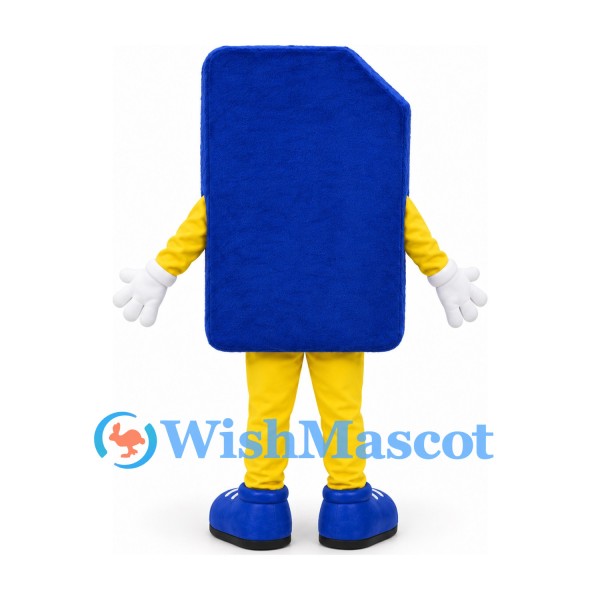 SIM Card Mascot Costume in Blue with Yellow Arms and Legs