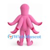 Octopus Mascot Costume in Pink with Smiling Face
