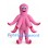 Octopus Mascot Costume in Pink with Smiling Face