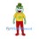 Frog Mascot Costume with Green Hat and Yellow Clover Shirt