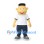 Boy Mascot Costume with White Shirt and Navy Pants