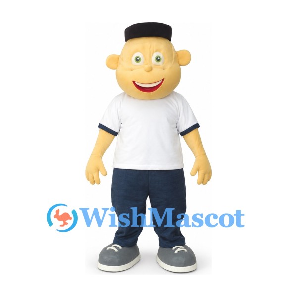 Boy Mascot Costume with White Shirt and Navy Pants