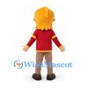 Boy Mascot Costume with Blond Hair and Red Sweater