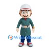 Boy Mascot Costume with Green Coat and White Hat