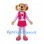 Dog Mascot Costume with Pink Dress and Heart Apron