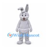 Baby Rabbit Mascot Costume in Gray with Printed Diaper