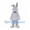 Baby Rabbit Mascot Costume in Gray with Printed Diaper