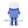 Tooth Mascot Costume with Blue Pajamas and Striped Pants