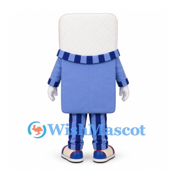 Tooth Mascot Costume with Blue Pajamas and Striped Pants