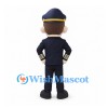 Pilot Mascot Costume with Navy Uniform and Cap