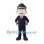 Pilot Mascot Costume with Navy Uniform and Cap