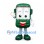 Bus Mascot Costume in Green with Smiling Face