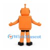 Robot Mascot Costume in Orange with Antenna
