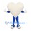 Heart Mascot Costume in Cream with Blue Outfit