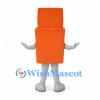 Recycling Bin Mascot Costume in Orange with Open Lid