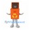 Recycling Bin Mascot Costume in Orange with Open Lid