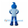 Water Drop Mascot Costume in Blue with Light Blue Shirt