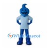Water Drop Mascot Costume in Blue with Light Blue Shirt