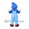 Water Drop Mascot Costume in Blue with Pale Blue Overalls