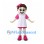 Girl Mascot Costume with Pink Bow and White Shirt